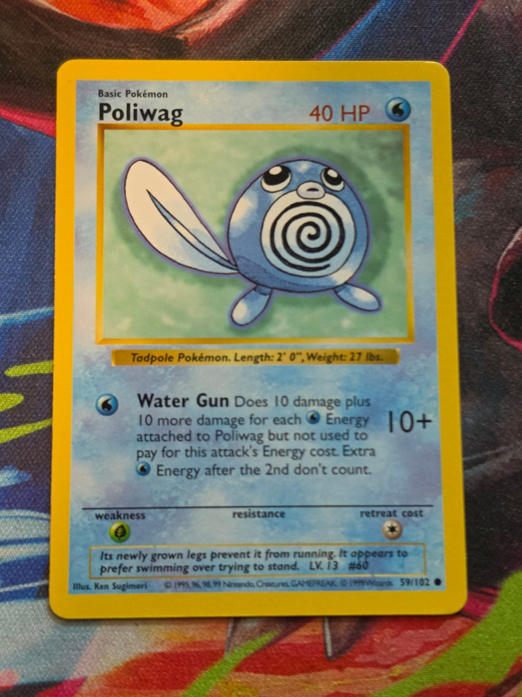 Poliwag Shadowless Base Set Common 059/102 NM-/LP+ Pokemon