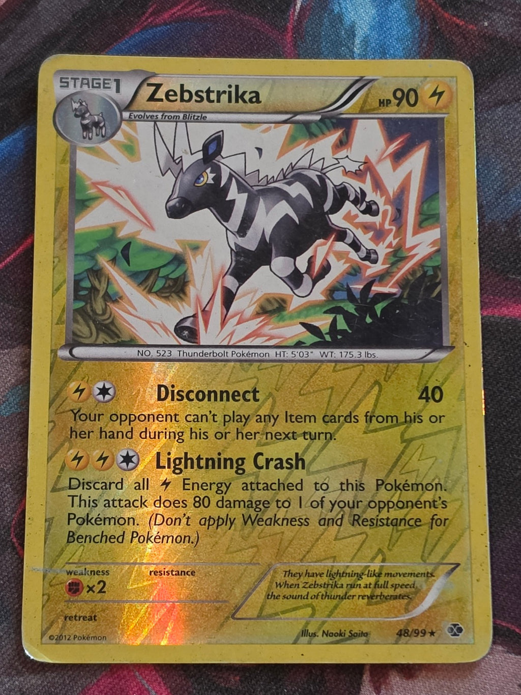 Zebstrika - 48/99 - Next Destinies - Rare - Reverse Holo - HP - Pokemon