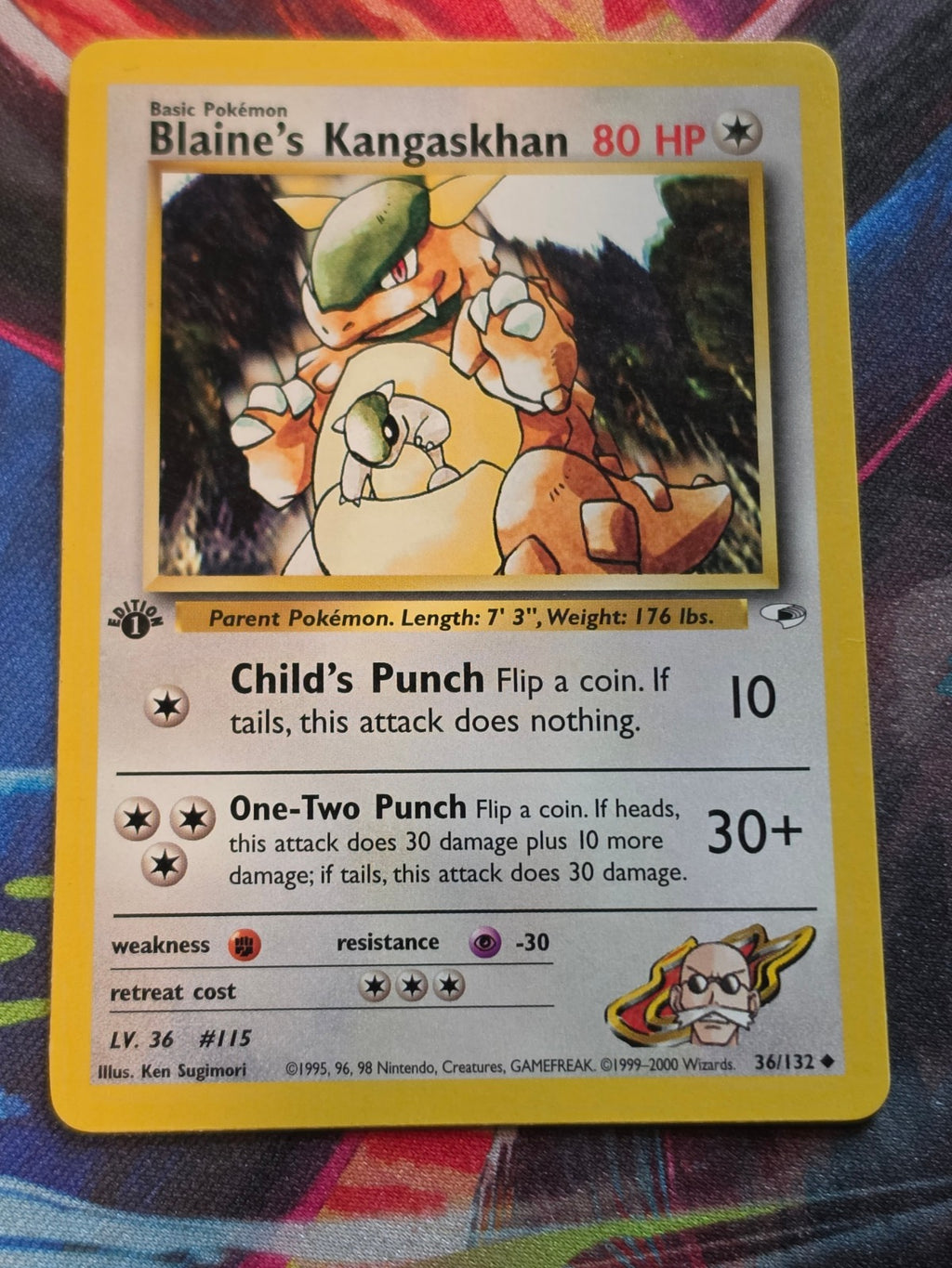 Blaine's Kangaskhan - 036/132 - Gym Heroes - Uncommon - 1st Edition - NM Pokemon