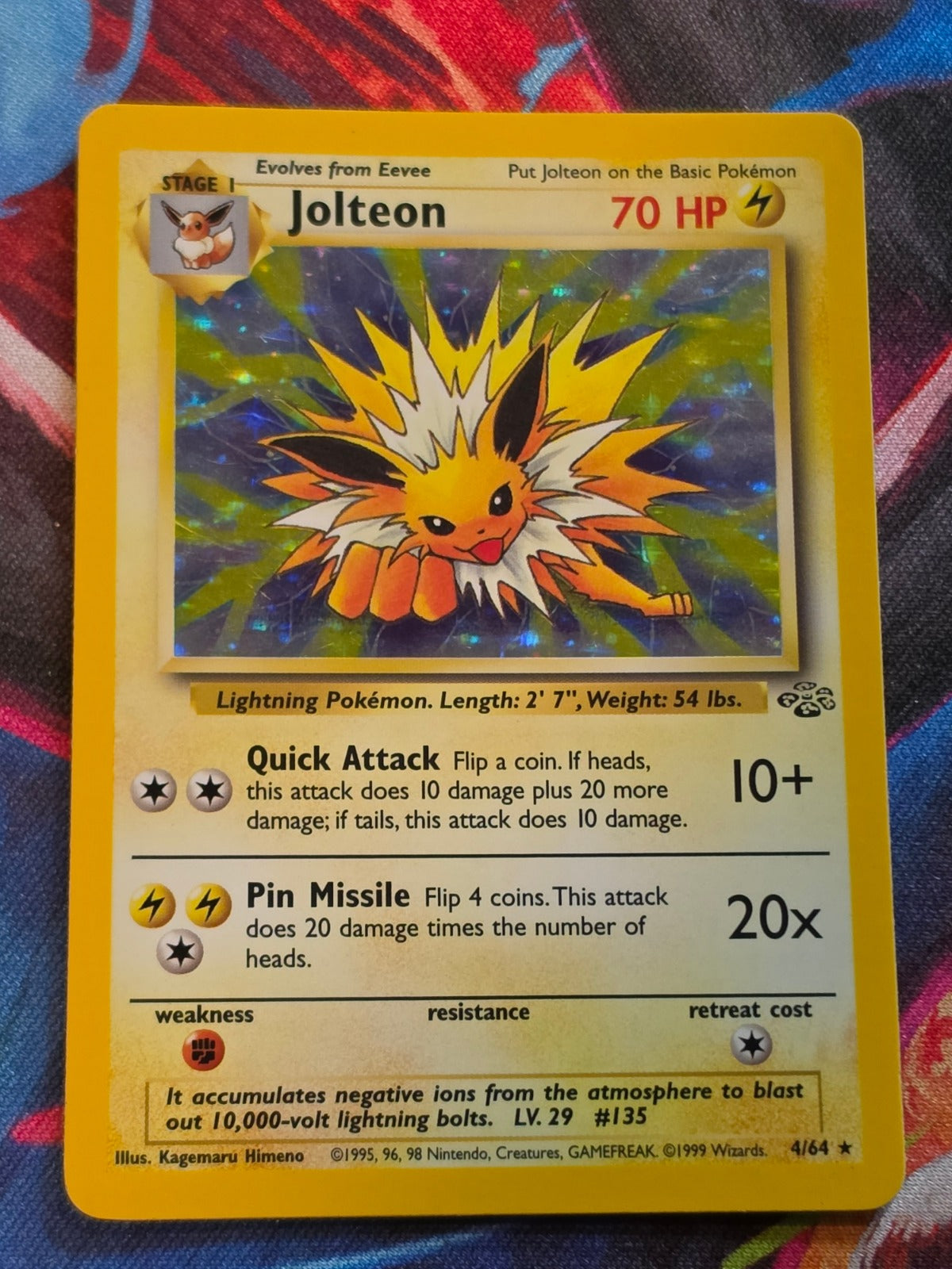 Jolteon Holo Rare Jungle 04/64 LP Pokemon