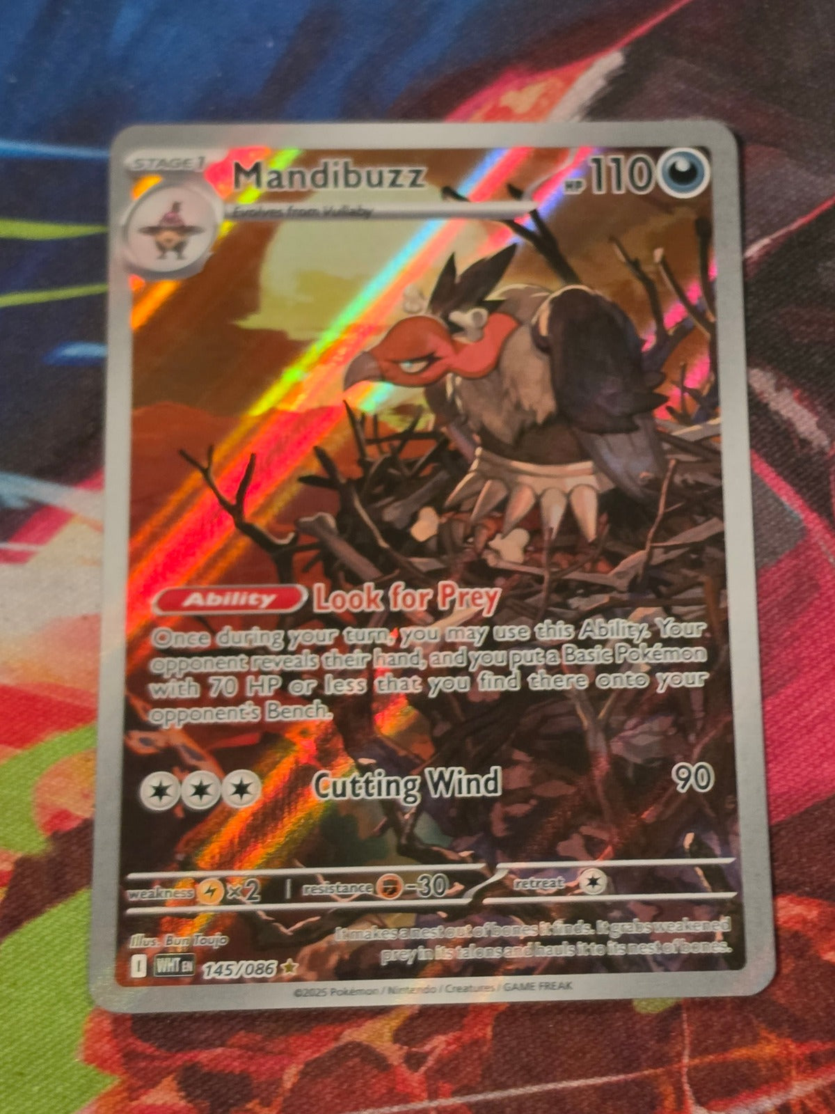Mandibuzz Illustration Rare White Flare 145/086 NM Pokemon