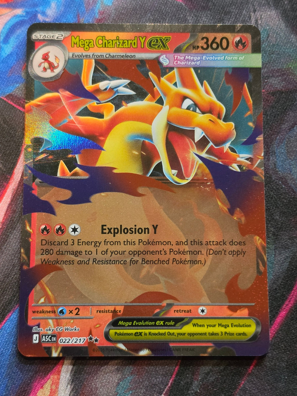 Mega Charizard Y ex Double Rare ME: Ascended Heroes 022/217 NM Pokemon