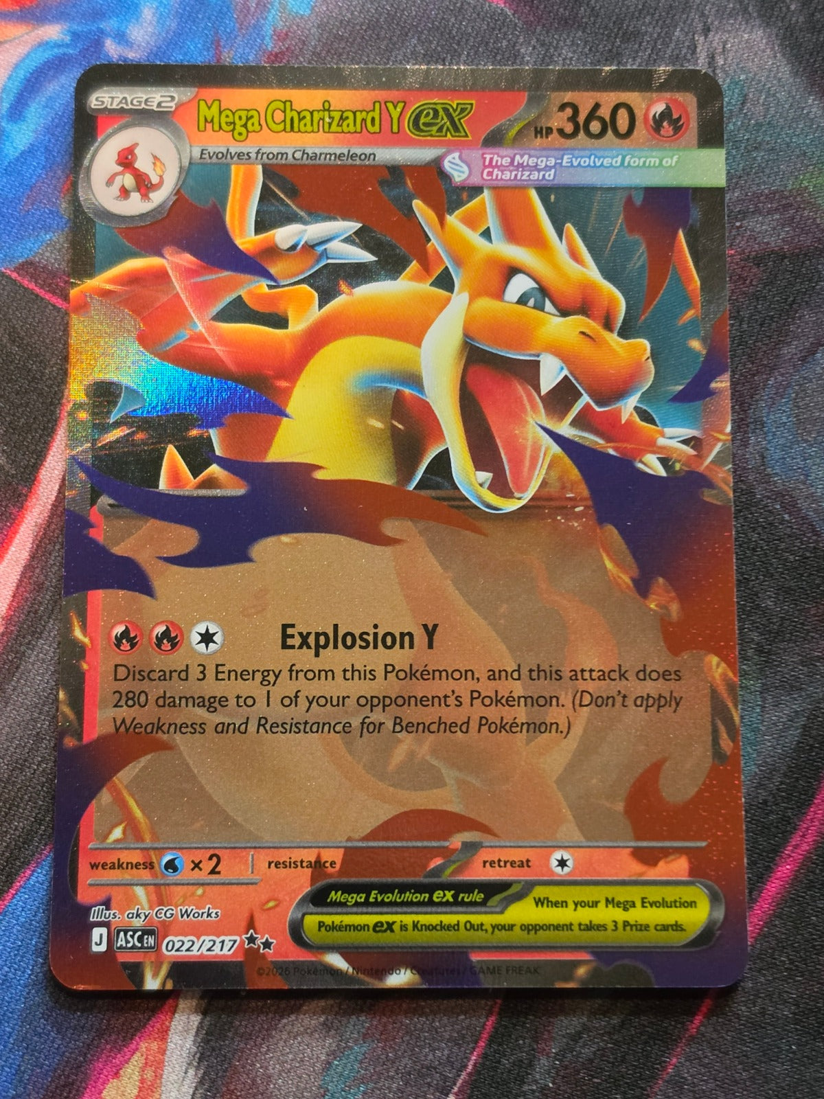 Mega Charizard Y ex Double Rare ME: Ascended Heroes 022/217 NM Pokemon