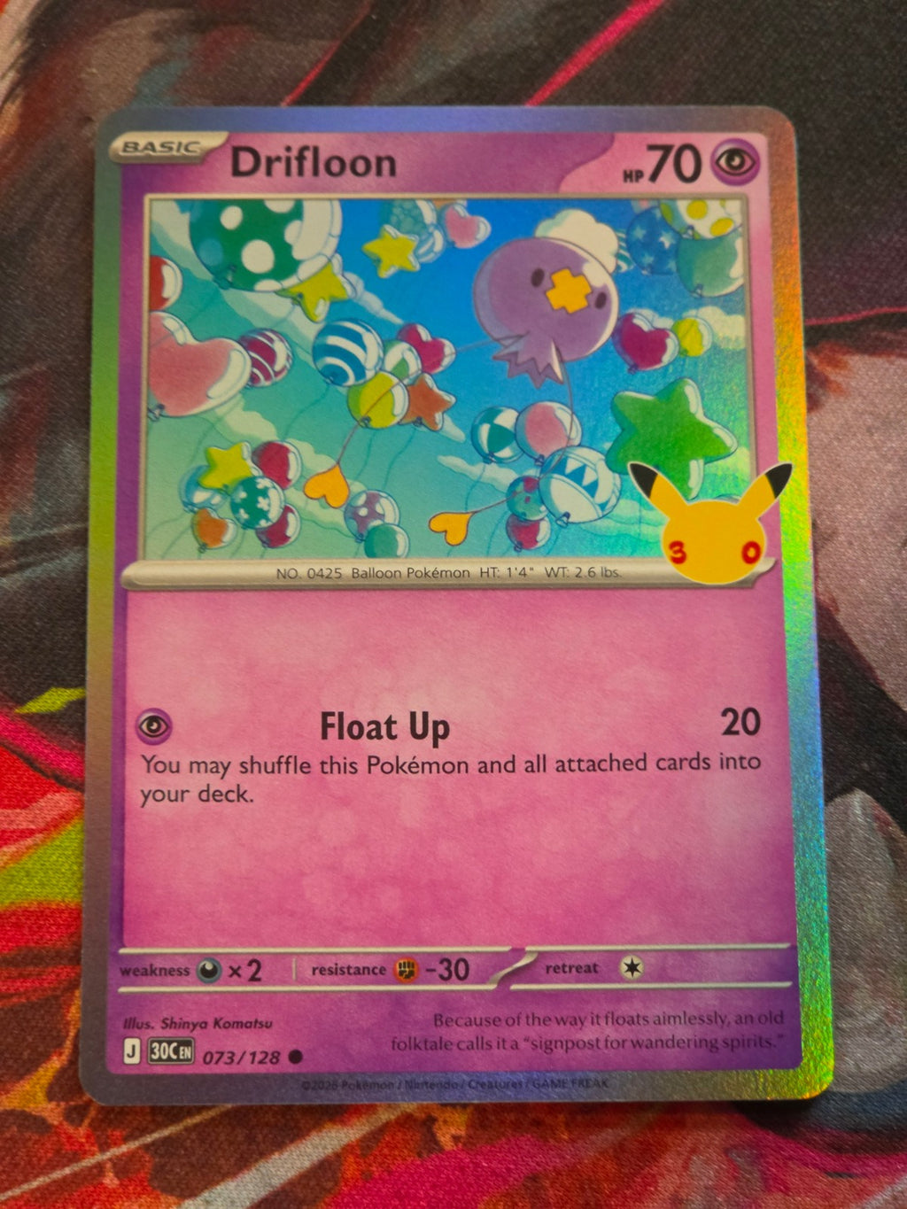 Drifloon Common ME: 30th Celebration 073/128 NM Pokemon