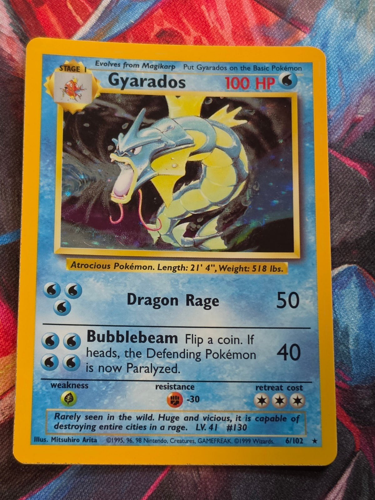 Gyarados Holo Rare Base Set 006/102 LP Pokemon