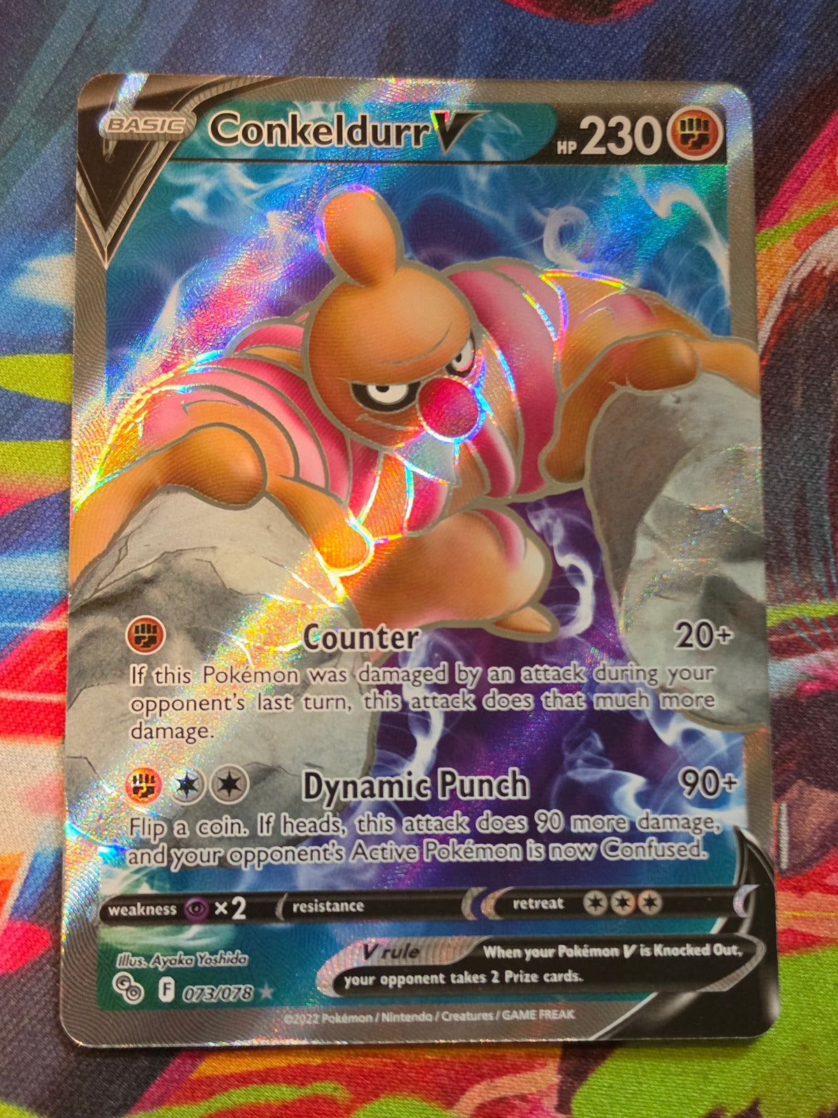 Conkeldurr V (Full Art) Ultra Rare Pokemon GO 073/078 NM Pokemon
