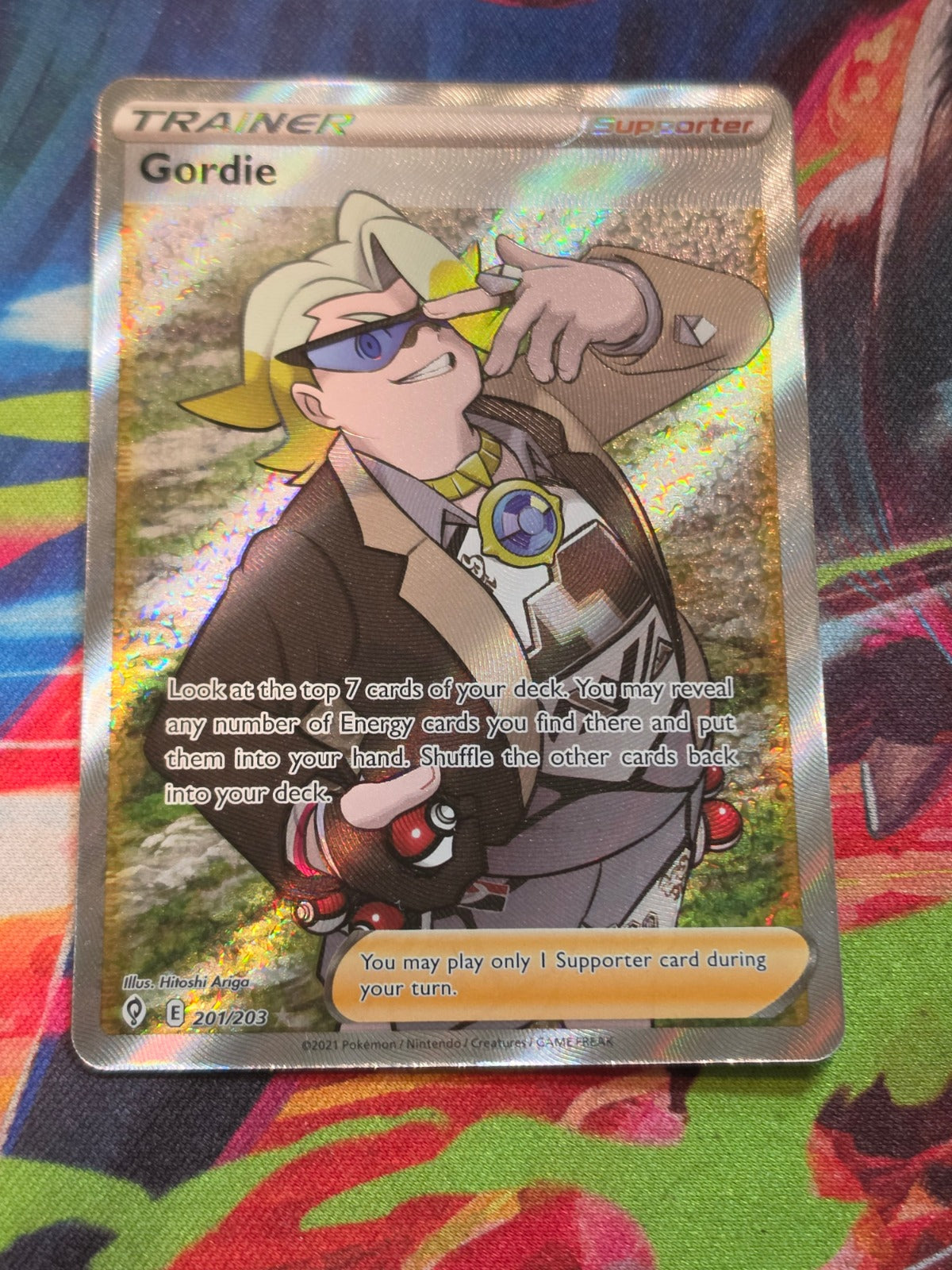 Gordie (Full Art) Ultra Rare SWSH07: Evolving Skies 201/203 NM Pokemon