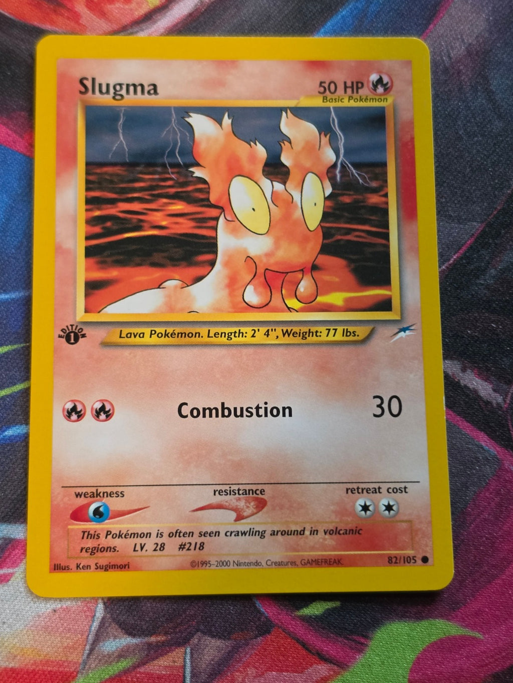 Slugma - 082/105 - Neo Destiny - Common - 1st Edition - NM Pokemon