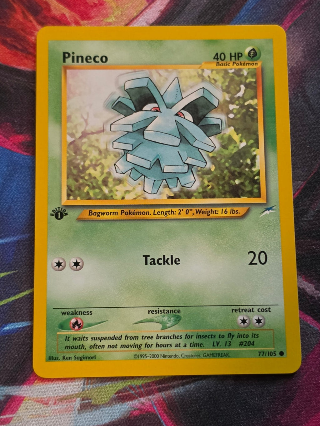 Pineco - 077/105 - Neo Destiny - Common - 1st Edition - NM Pokemon