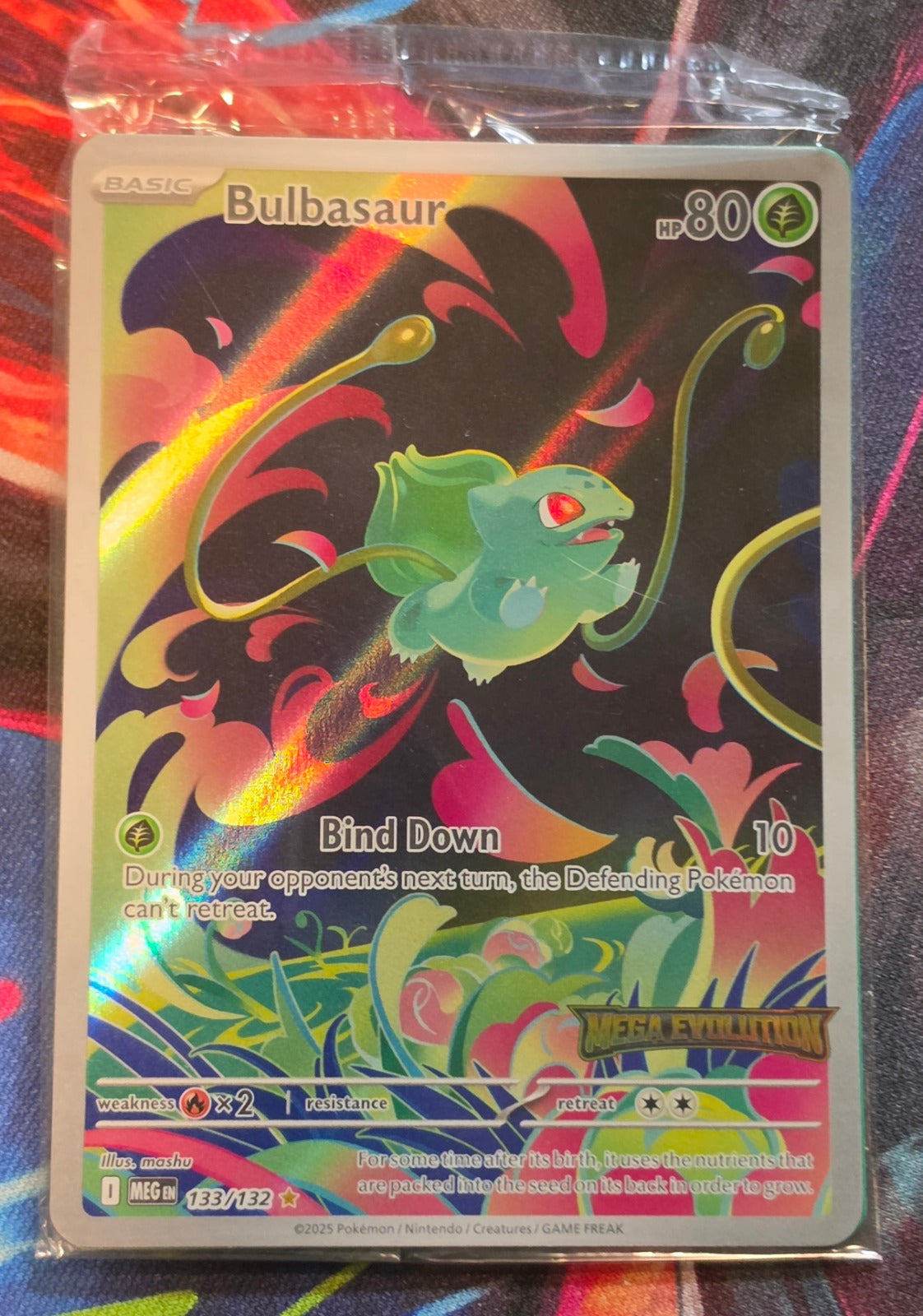 Bulbasaur (Mega Evolution Stamped) Illustration Rare Miscellaneous Cards & Products 133/132 NM SEALED Pokemon