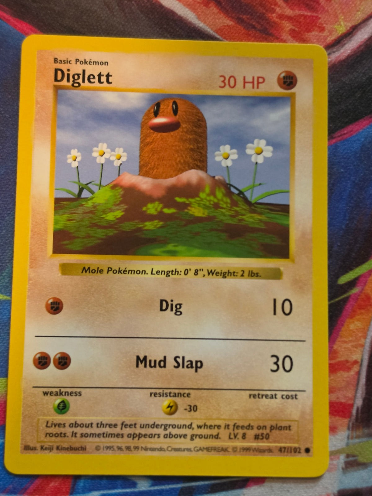 Diglett Shadowless Base Set Common 047/102 NM-/LP+ Pokemon