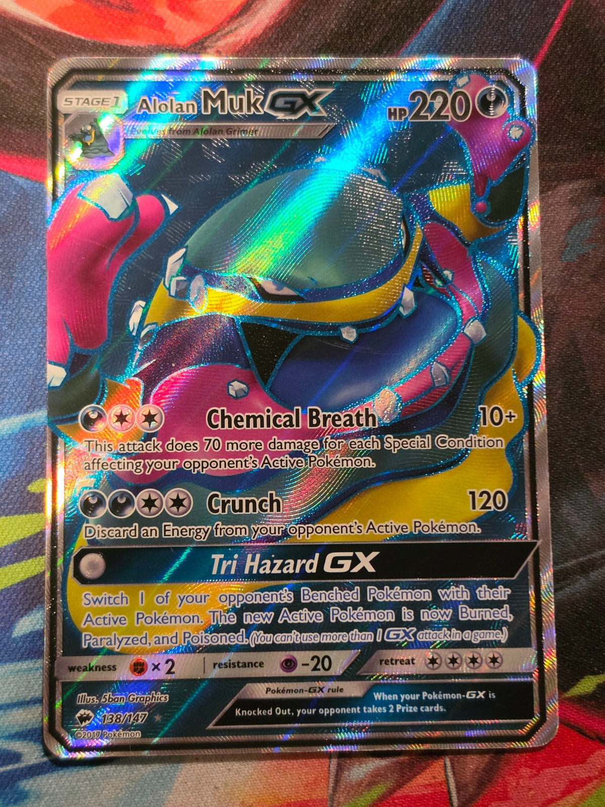 Alolan Muk GX (Full Art) Ultra Rare SM - Burning Shadows 138/147 NM Pokemon