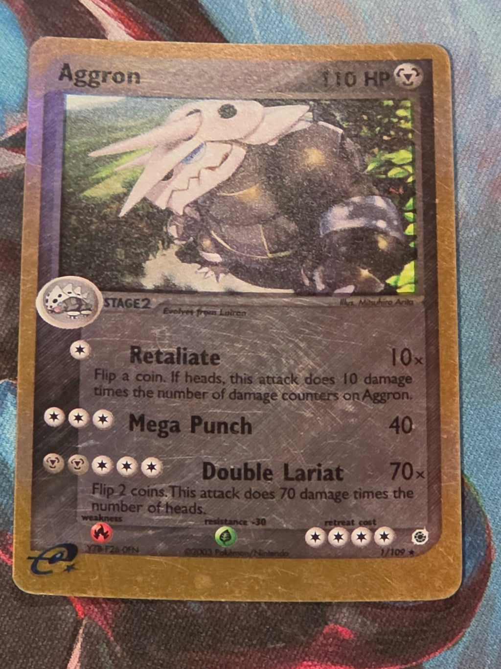 Aggron Holo Rare Reverse Holo EX Ruby and Sapphire 1/109 LP Pokemon
