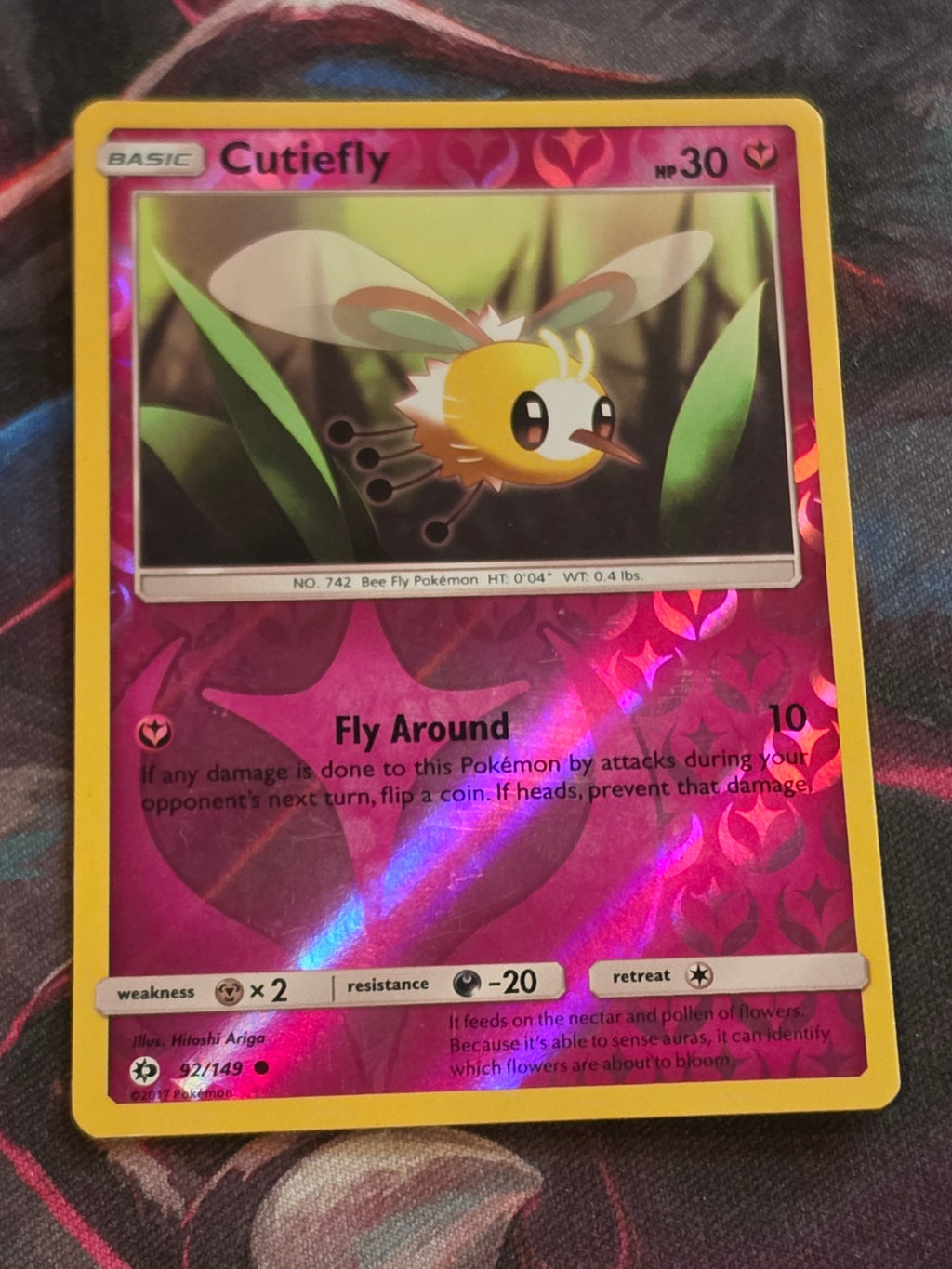Cutiefly - 92/149 - SM Base Set - Common - Reverse Holo - LP - Pokemon