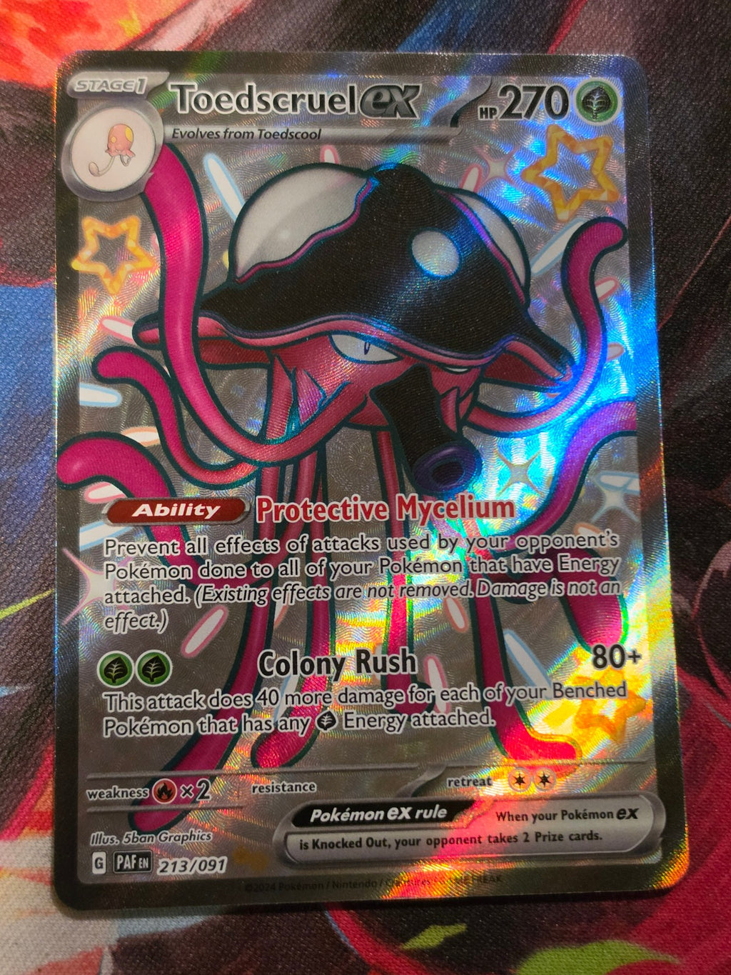 Toedscruel ex Shiny Ultra Rare Paldean Fates 213/091 NM Pokemon