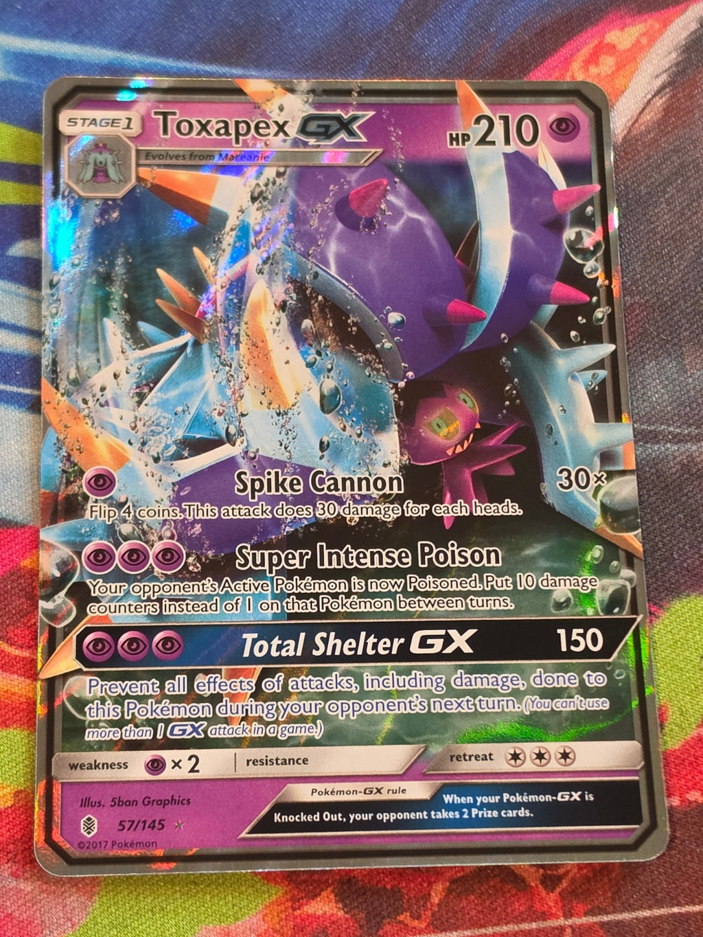 Toxapex GX - 57/145 - SM - Guardians Rising - Ultra Rare - NM - Pokemon