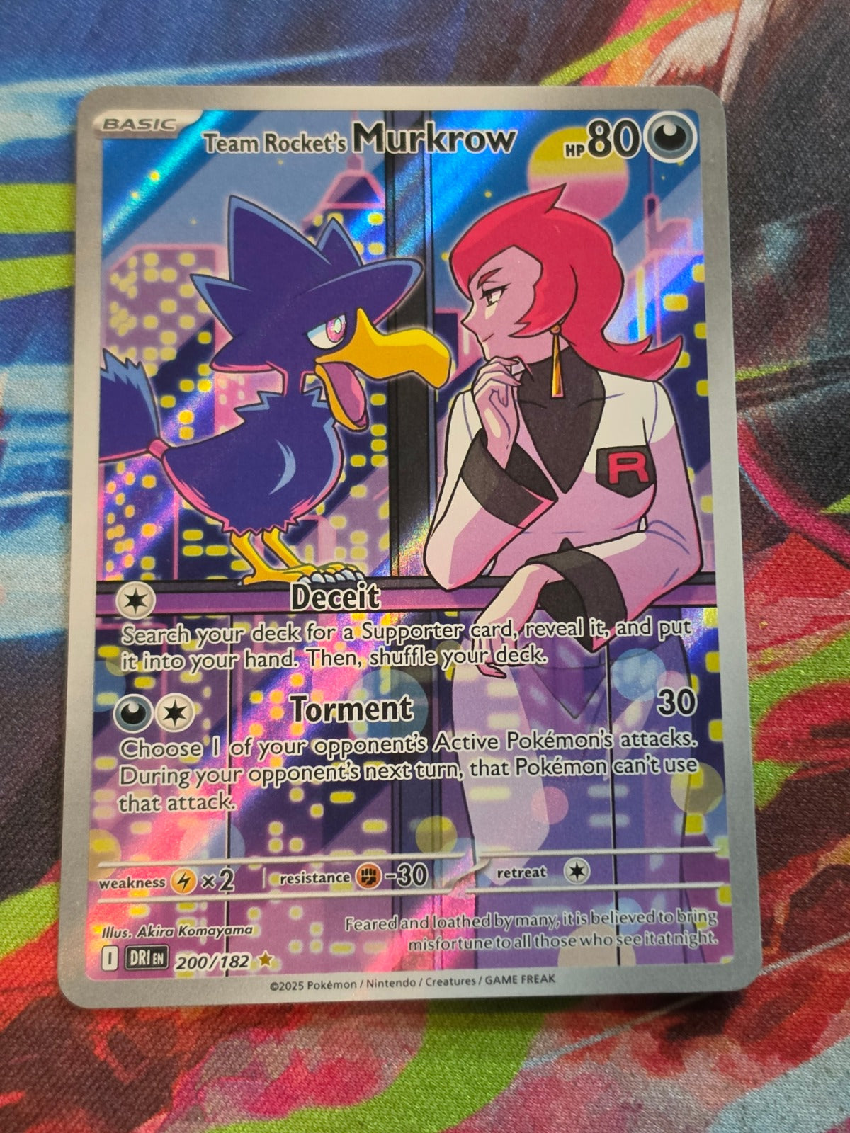 Team Rocket's Murkrow Illustration Rare SV10: Destined Rivals 200/182 NM Pokemon