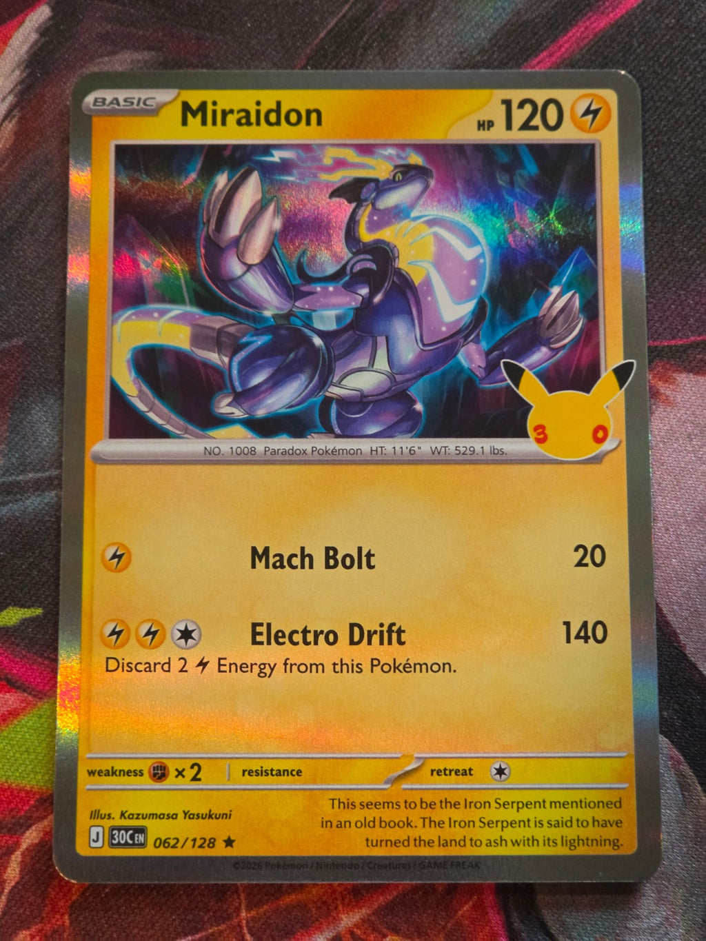 Miraidon Rare ME: 30th Celebration 062/128 NM Pokemon