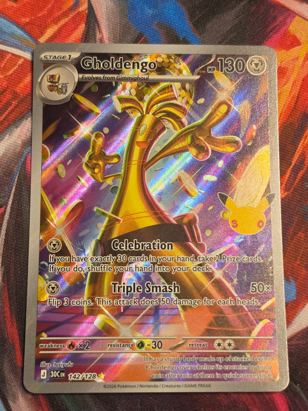 Gholdengo Illustration Rare ME: 30th Celebration 142/128 NM Pokemon