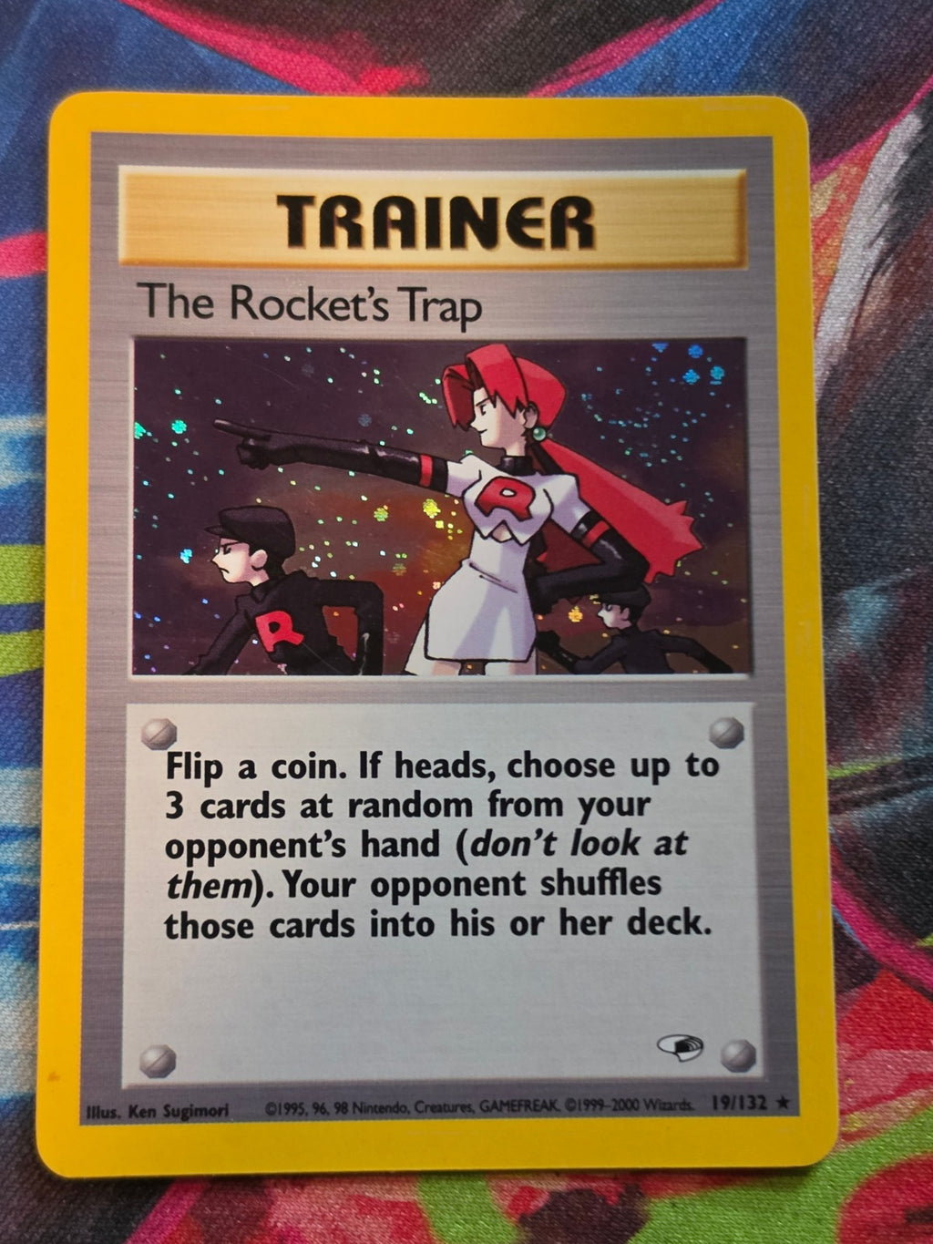 The Rocket's Trap Holo Rare Unlimited Gym Heroes 019/132 LP Pokemon