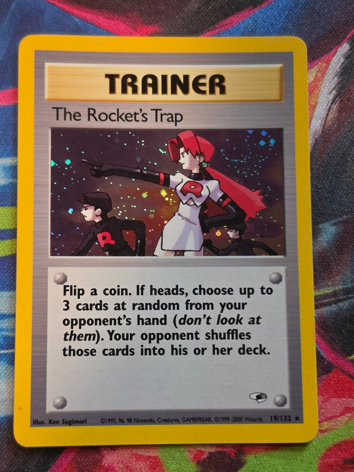 The Rocket's Trap Holo Rare Unlimited Gym Heroes 019/132 LP Pokemon