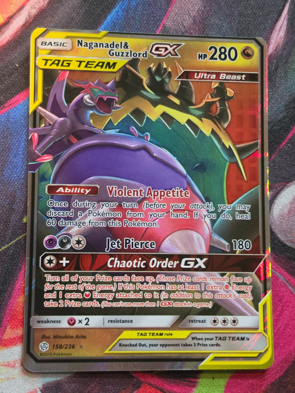 Naganadel & Guzzlord GX Ultra Rare Cosmic Eclipse 158/236 NM Pokemon