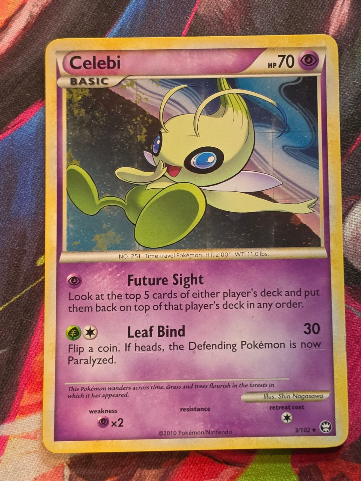 Celebi Holo Rare Triumphant 3/102 MP *Clean but small dent on front Pokemon