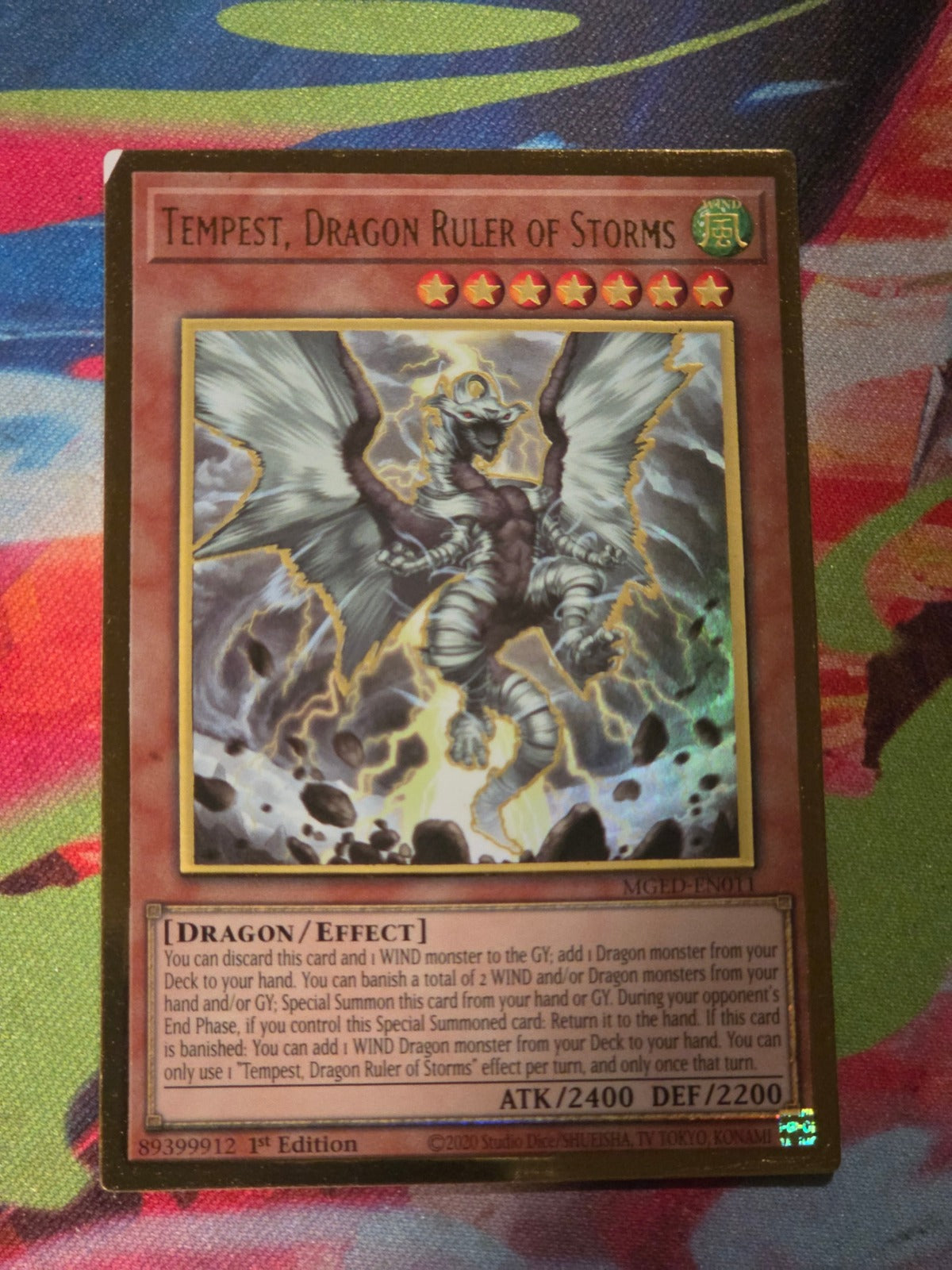 Tempest, Dragon Ruler of Storms Premium Gold Rare Maximum Gold: El Dorado MGED-EN011 1st Edition HP Yu-Gi-Oh!