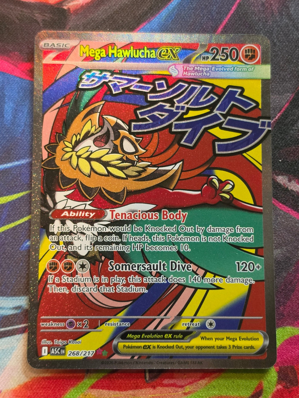 Mega Hawlucha ex Mega Attack Rare ME: Ascended Heroes 268/217 NM Pokemon