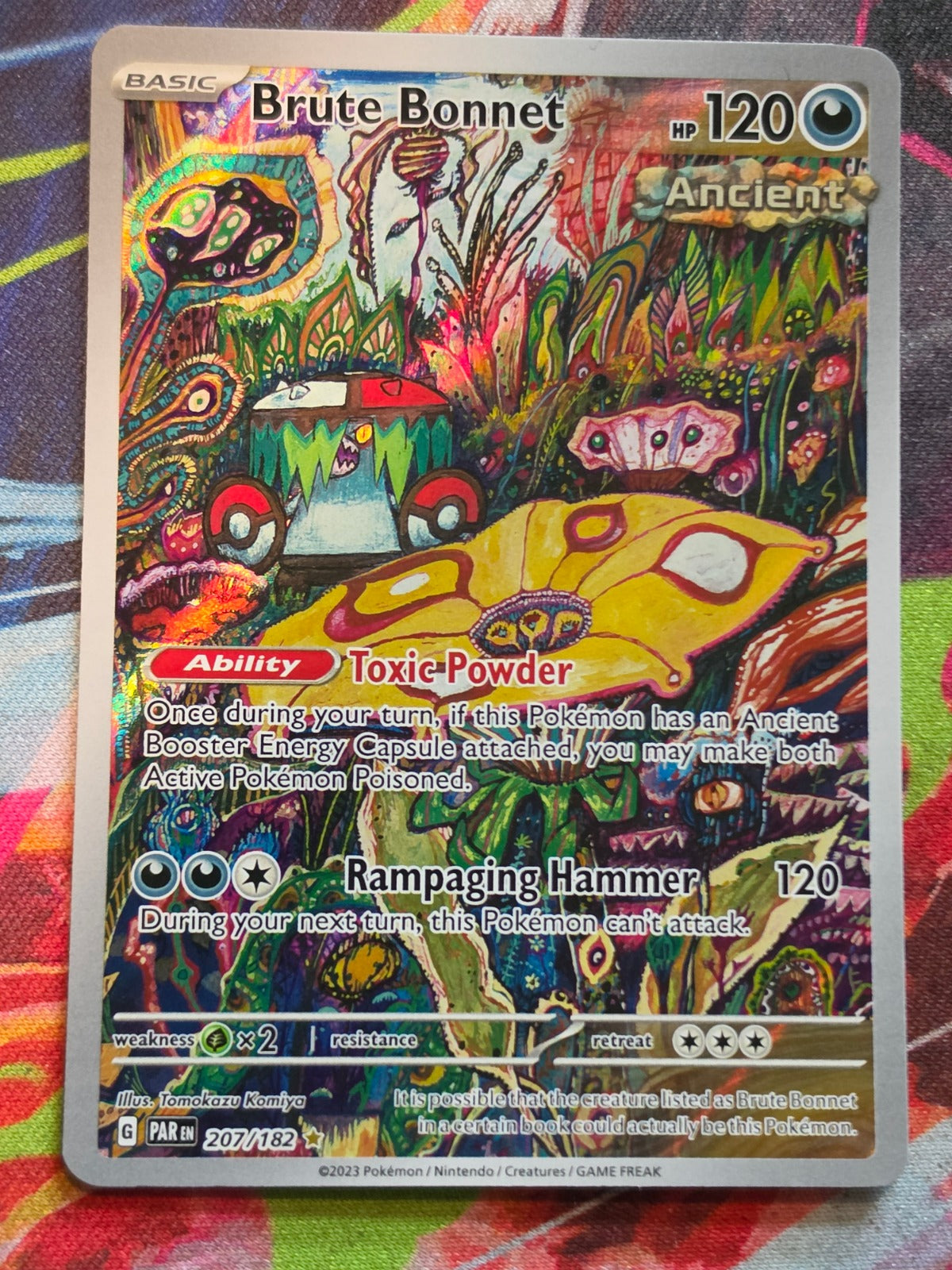 Brute Bonnet Illustration Rare SV04: Paradox Rift 207/182 NM- Pokemon