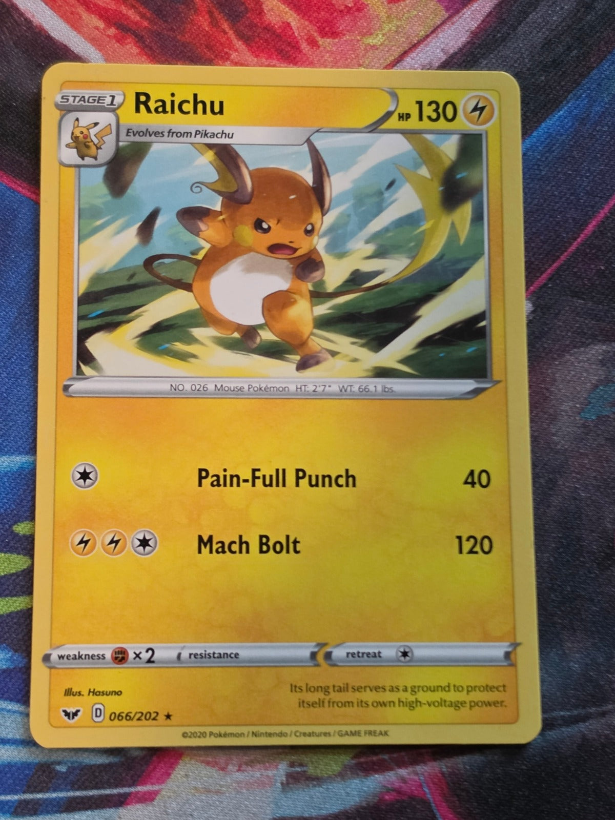 Raichu Rare SWSH01: Sword & Shield Base Set 066/202 NM Pokemon
