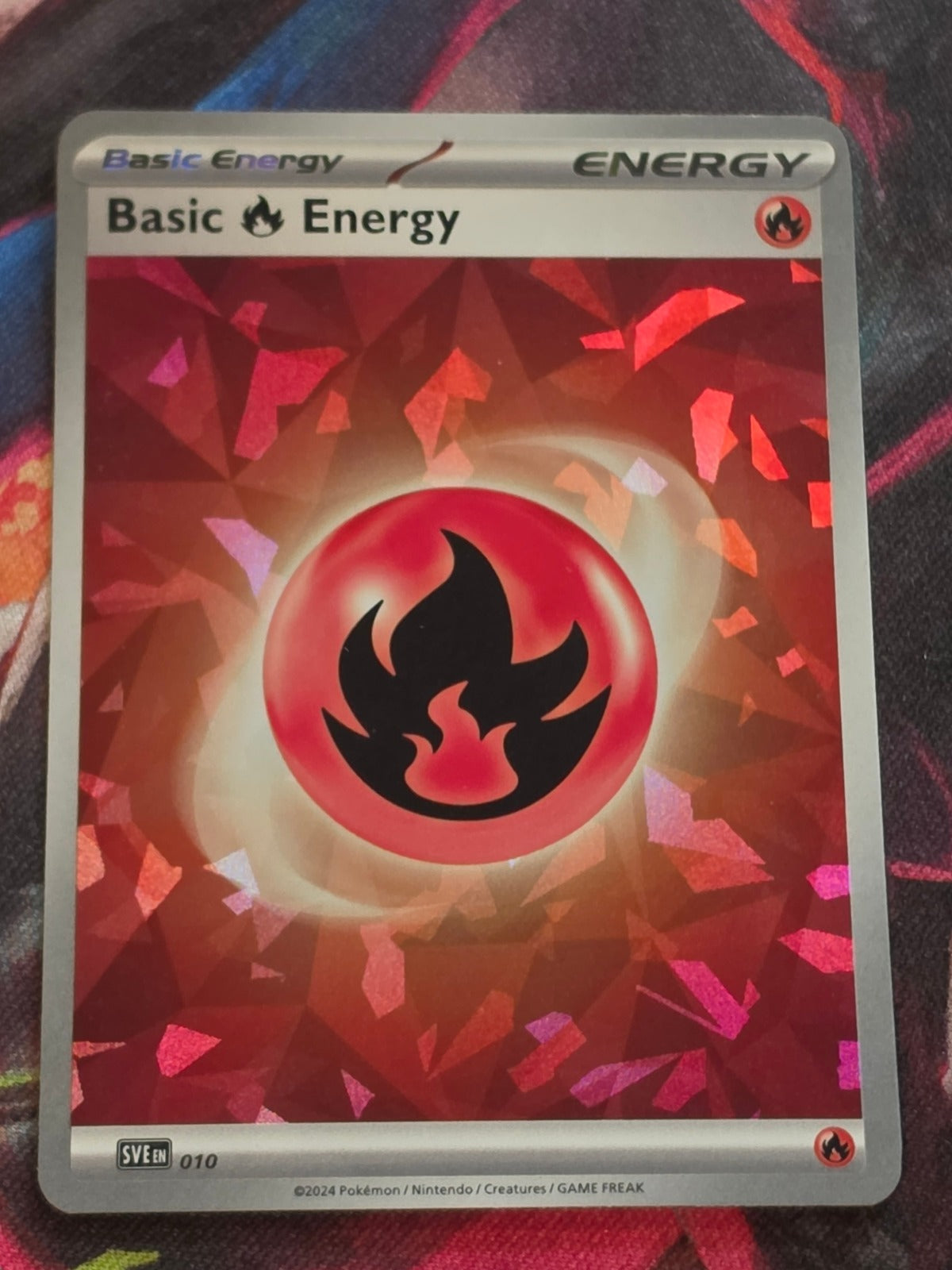 Basic Fire Energy (Cracked Ice Holo) Common SVE: Scarlet & Violet Energies 010 NM Pokemon