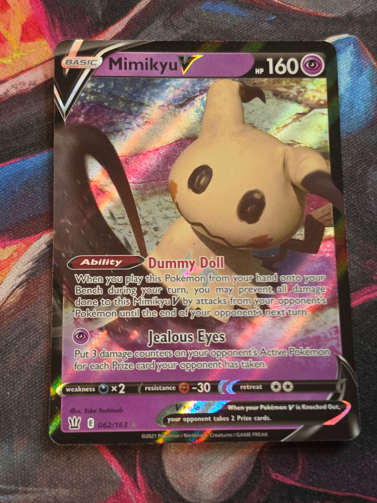 Mimikyu V - 062/163 - SWSH05: Battle Styles - Ultra Rare - NM - Pokemon