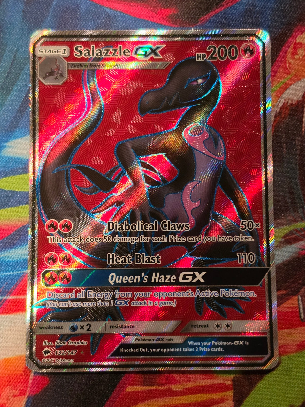 Salazzle GX (Full Art) Ultra Rare SM - Burning Shadows 132/147 LP Pokemon