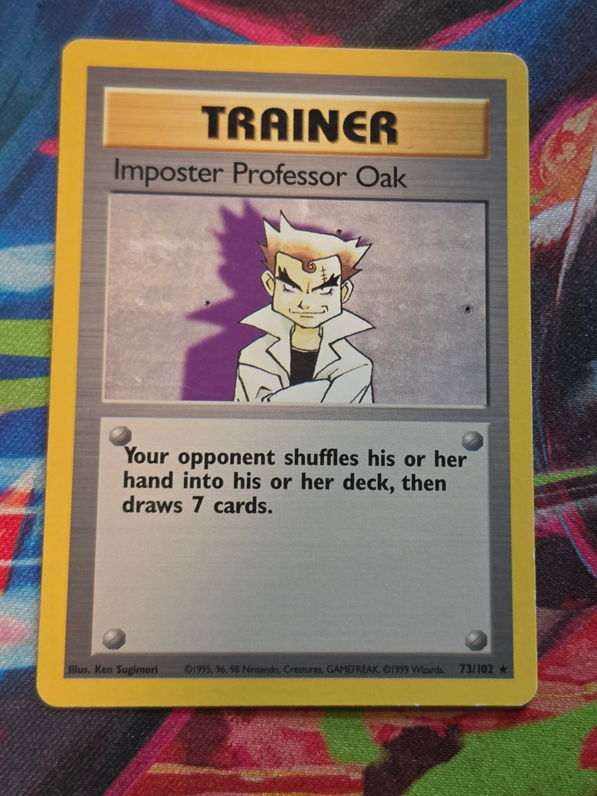 Imposter Professor Oak Unlimited Base Set Rare 073/102 LP Pokemon
