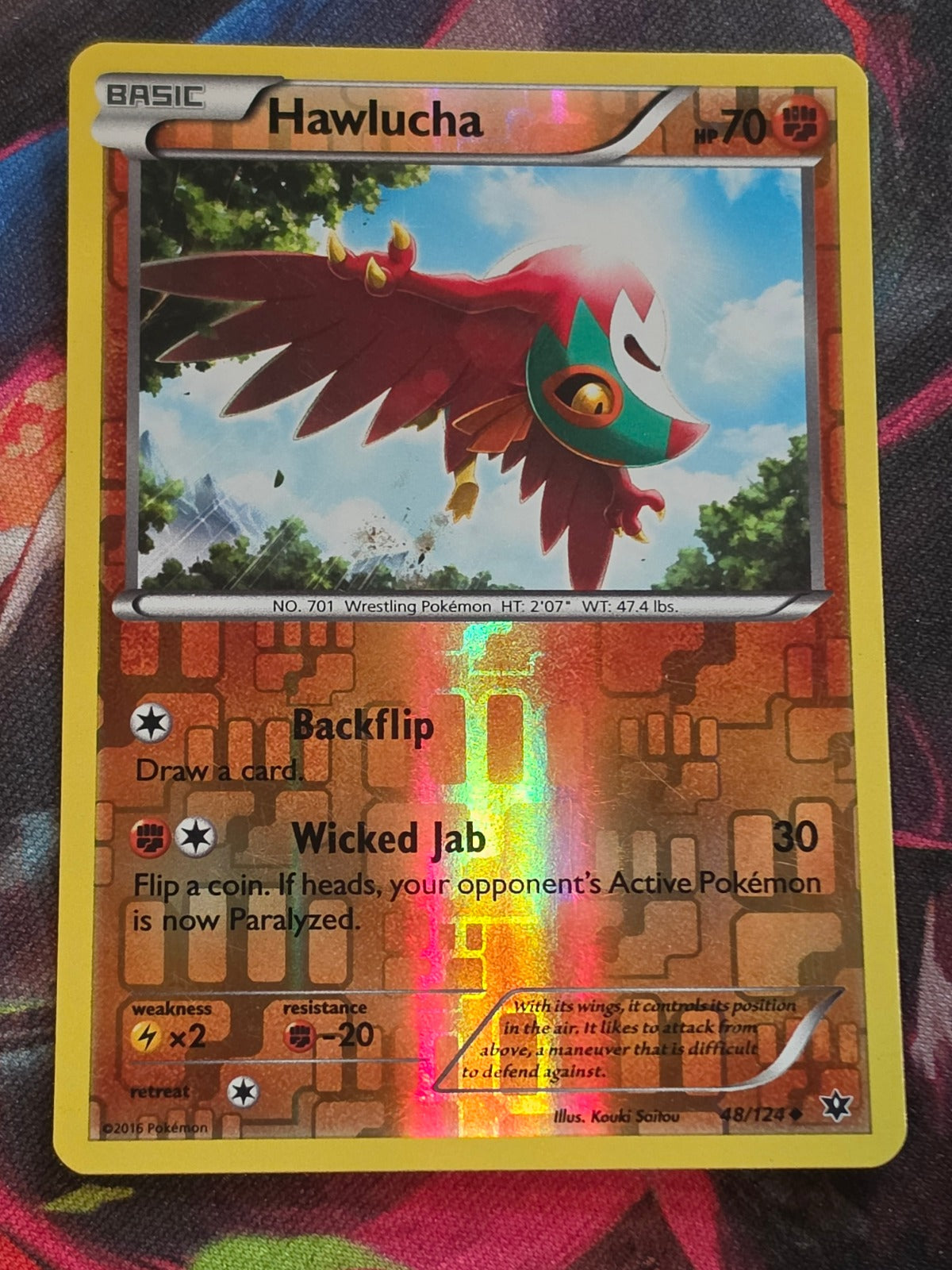 Hawlucha Reverse Holo Uncommon XY - Fates Collide 48/124 LP Pokemon