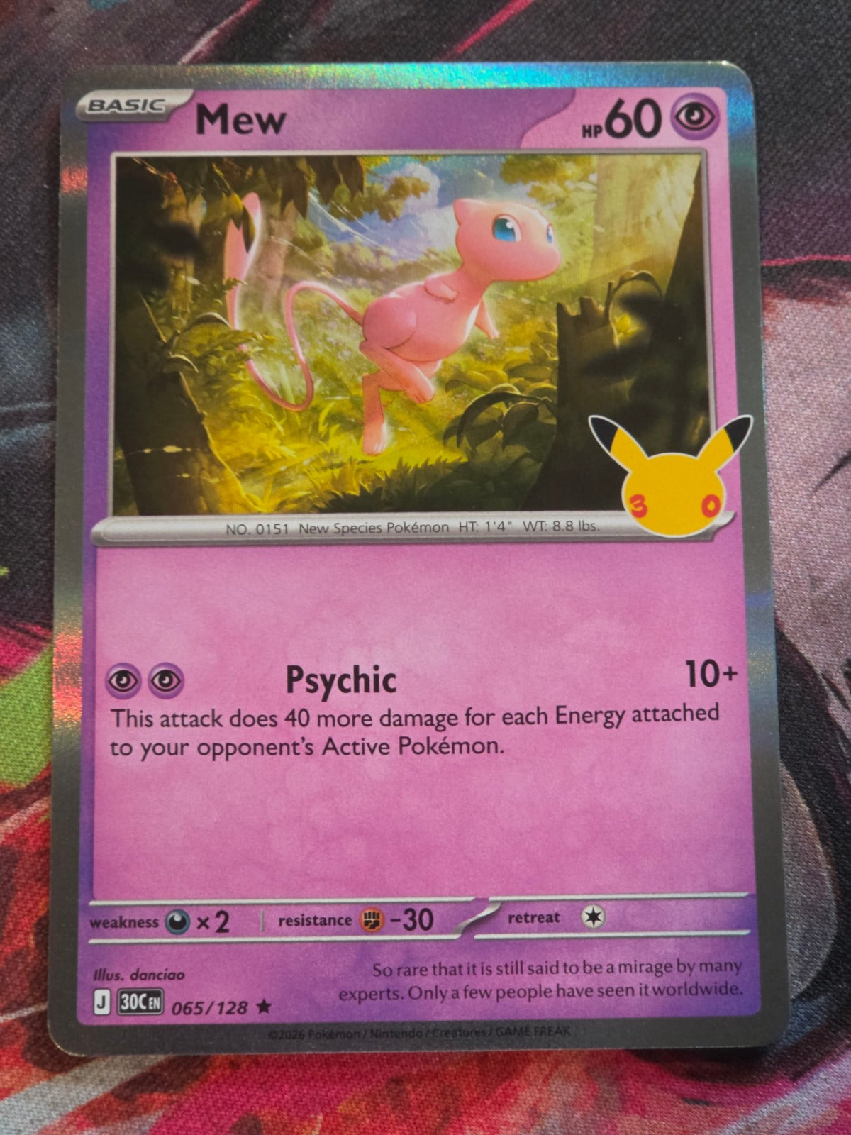 Mew Rare ME: 30th Celebration 065/128 NM Pokemon