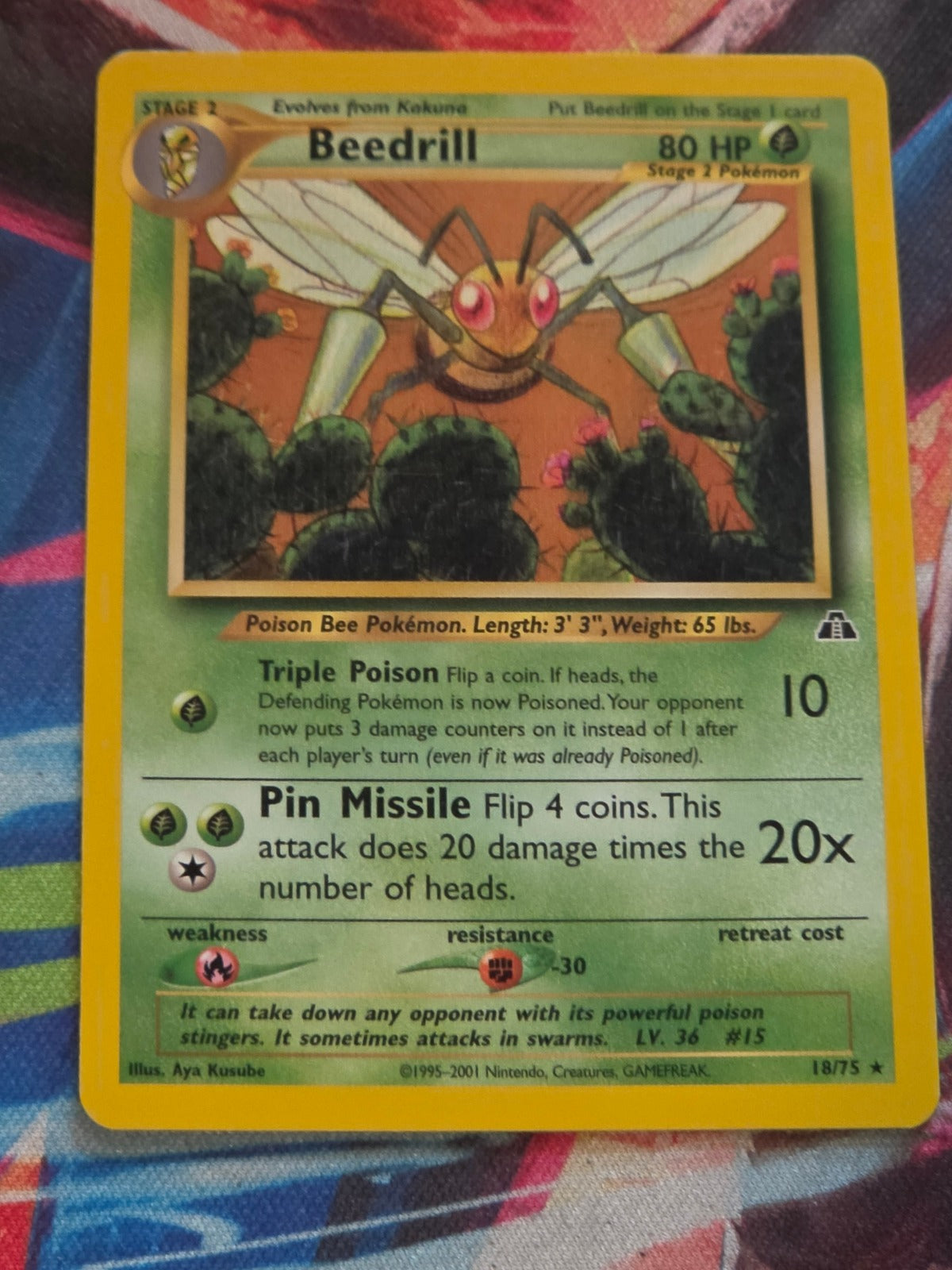 Beedrill Unlimited Rare Neo Discovery 18/75 NM Pokemon