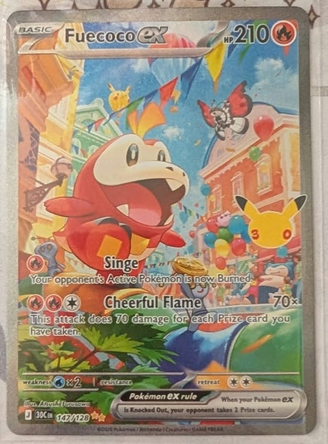 Fuecoco ex - 147/128 - ME: 30th Celebration - Special Illustration Rare - NM - Pokemon
