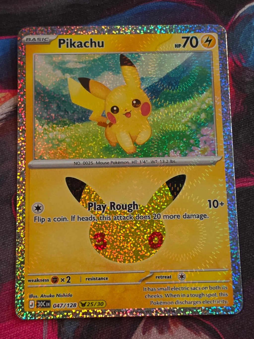 Pikachu - 047/128 - ME: 30th Celebration - Pikachu Rare - NM - Pokemon