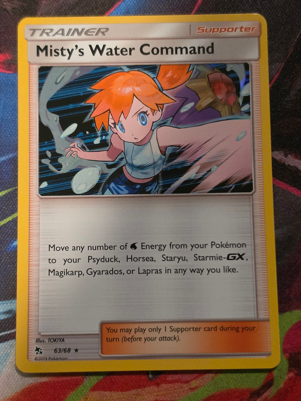 Misty's Water Command Holo Rare Hidden Fates 63/68 NM Pokemon