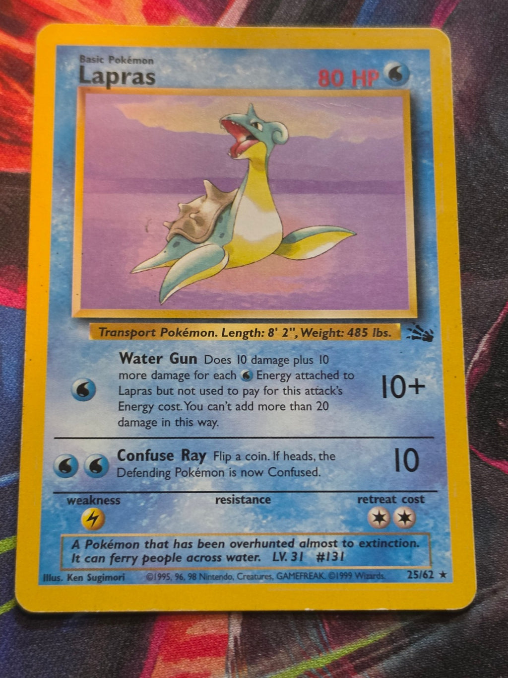Lapras (25) Unlimited Rare Fossil 25/62 MP Pokemon