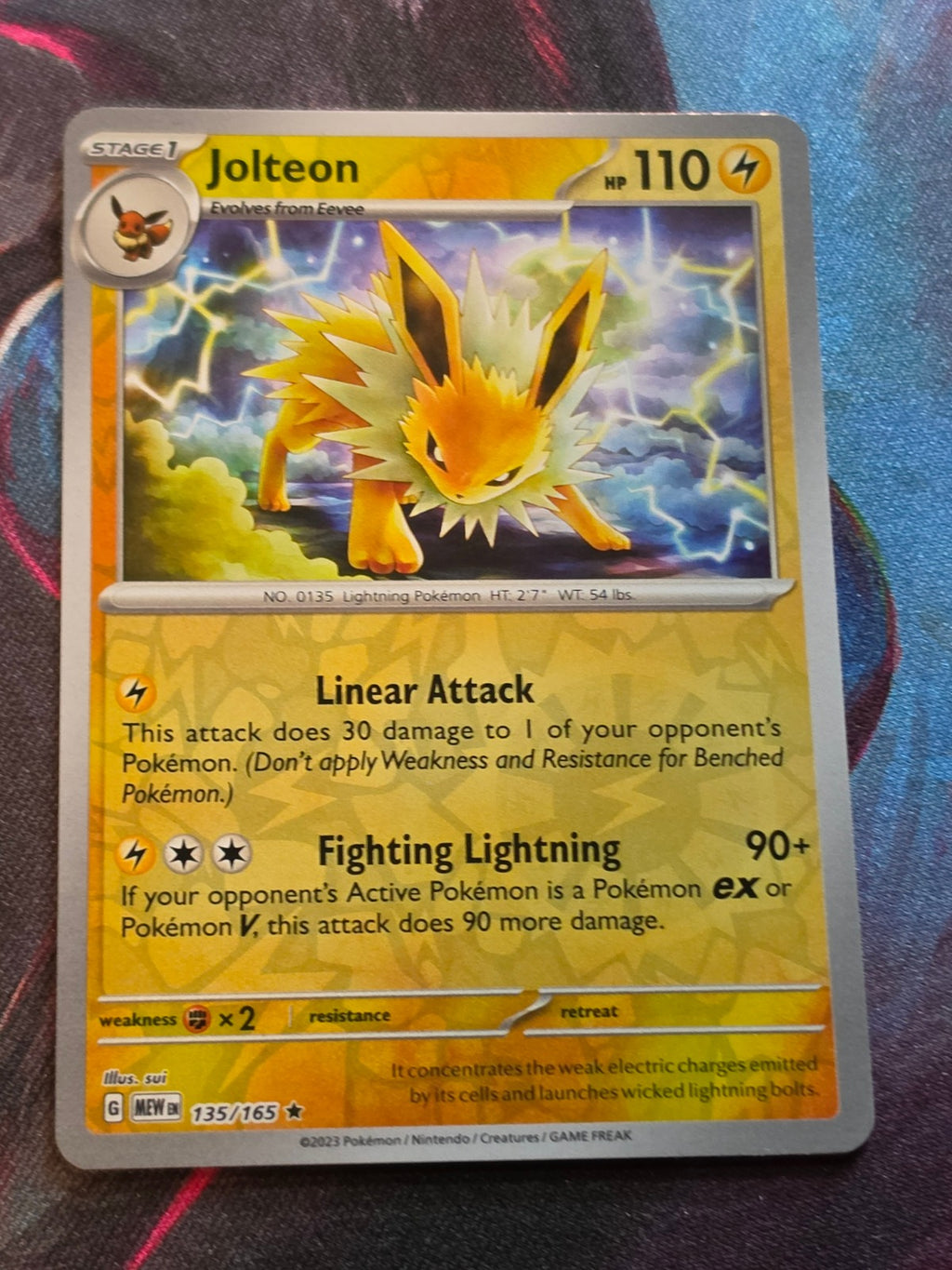Jolteon Reverse Holo Rare Scarlet & Violet 151 135/165 NM Pokemon