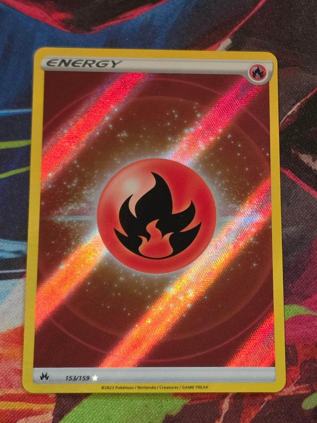 Fire Energy (Texture Full Art) Ultra Rare Crown Zenith 153/159 NM Pokemon