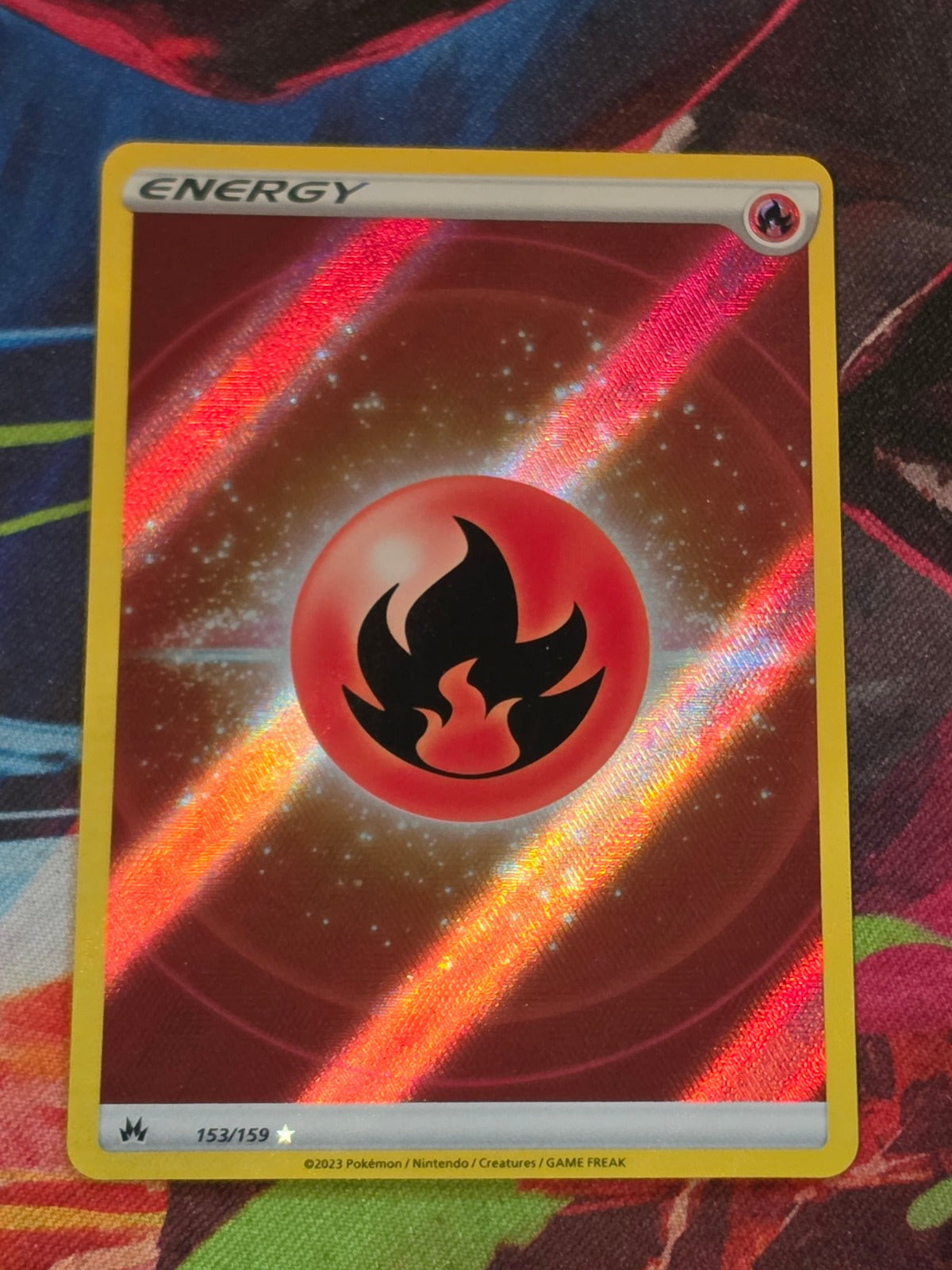 Fire Energy (Texture Full Art) Ultra Rare Crown Zenith 153/159 NM Pokemon