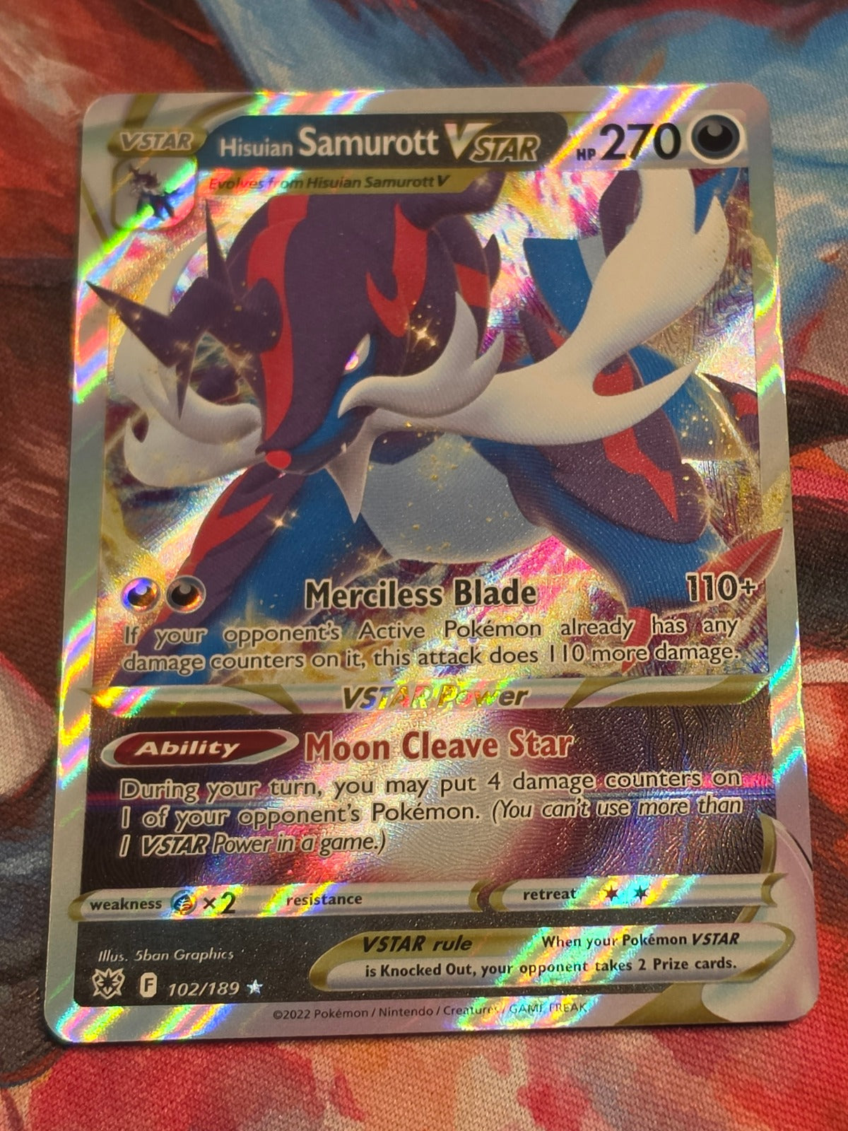 Hisuian Samurott VSTAR Ultra Rare SWSH10: Astral Radiance 102/189 NM Pokemon