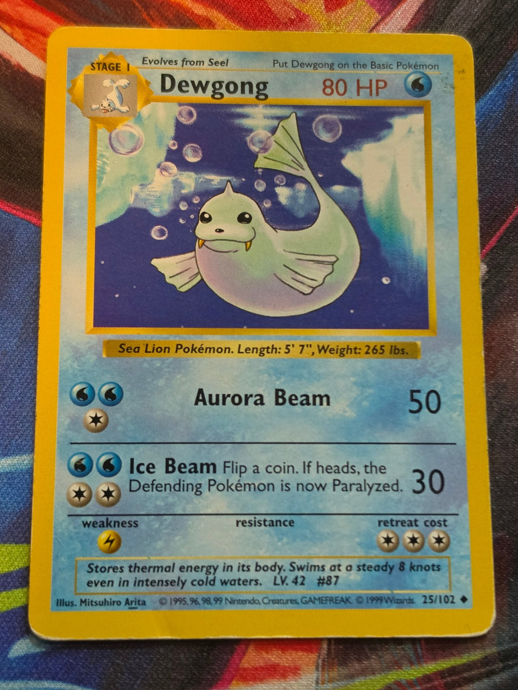 Dewgong Shadowless Base Set Uncommon 025/102 MP Pokemon
