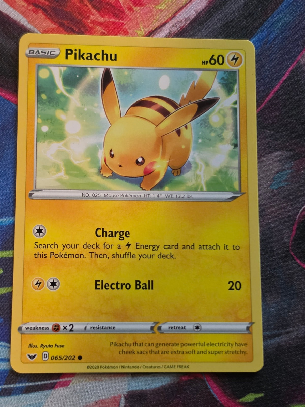 Pikachu Common SWSH01: Sword & Shield Base Set 065/202 NM Pokemon