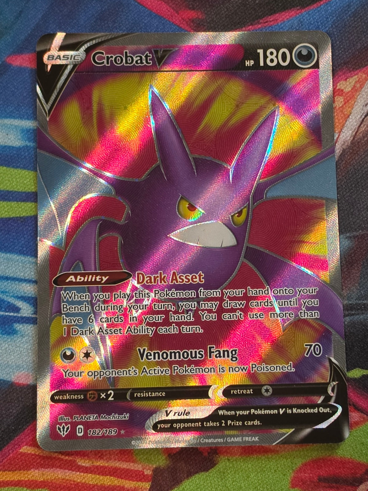 Crobat V (Full Art) Ultra Rare SWSH03: Darkness Ablaze 182/189 NM Pokemon