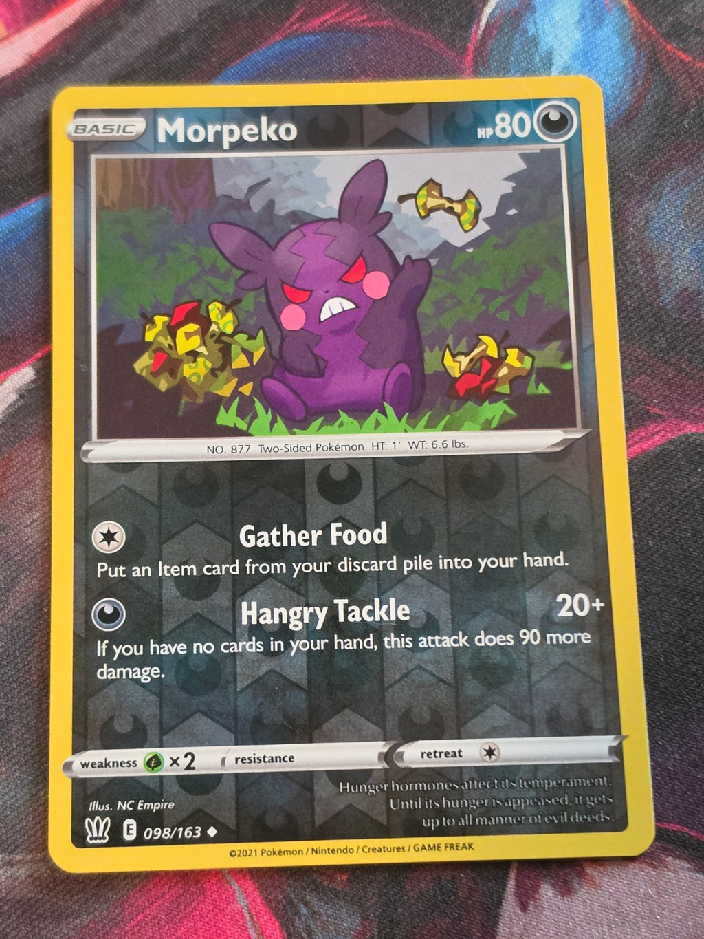 Morpeko - 098/163 - SWSH05: Battle Styles - Uncommon - Reverse Holo - NM - Pokemon